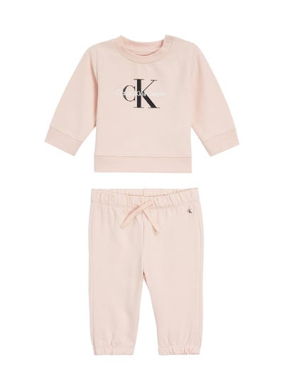 Buy Baby's Logo Terry Tracksuit Set, Cotton - Pink in Saudi Arabia