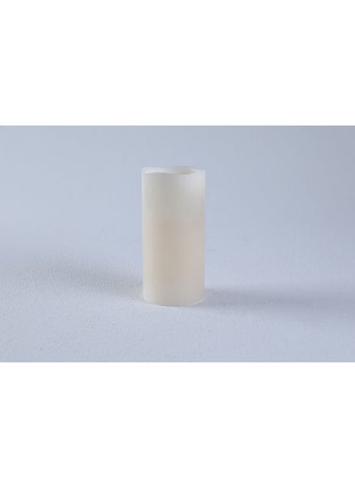 اشتري Glow Led Wax Pillar Candle Cream D8x15cm في الامارات