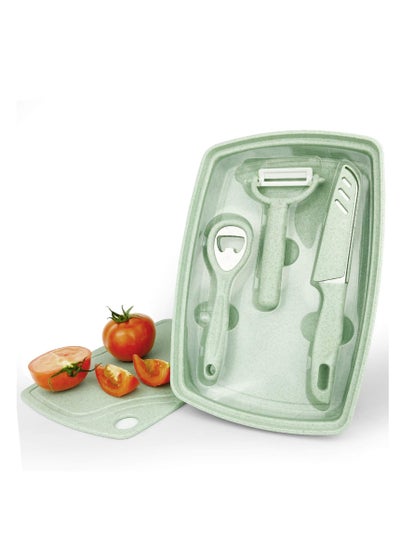 Buy Camping Cutting Board ,5 In1 Kitchen Plastic Cutting Board Set with Bottle Opener, Peeler, Kitchen Knife, Serving Tray, Cutting Board, Dishwasher Safe in Saudi Arabia