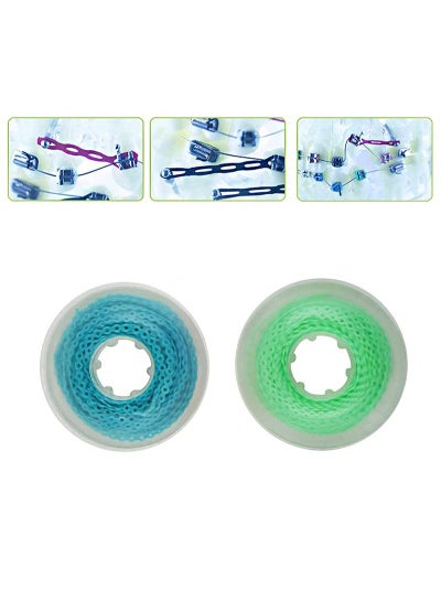 Buy Orthodontic Bracket Rubber Chain Power Chain, Medium Distance, Dental Rubber Chain For Brackets, Continuous, Blue And Green, 2.28m/Roll in Saudi Arabia
