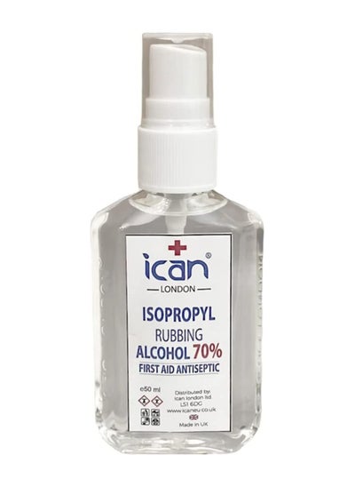 Buy ican london isopropyl rubbing Alcohol 70% First aid Antiseptic Disinfectant 50ml spray *travel size* in UAE