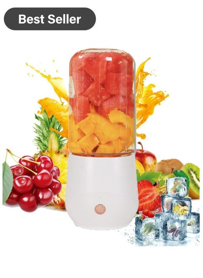 اشتري Portable Personal Juicer Kitchen Juicer Cup with USB Rechargeable Single Fruit Shake Smoothies Mixer Maker Individual Smoothie Blender for Travel Camping 500ML في السعودية