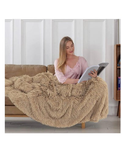 اشتري Luxury Faux Fur Throw Blankets Winter Beds sofa Blanket Double Layer Fluffy Soft Warm Home Decor Imitated Faux Fur Mink Blanket 2 في الامارات