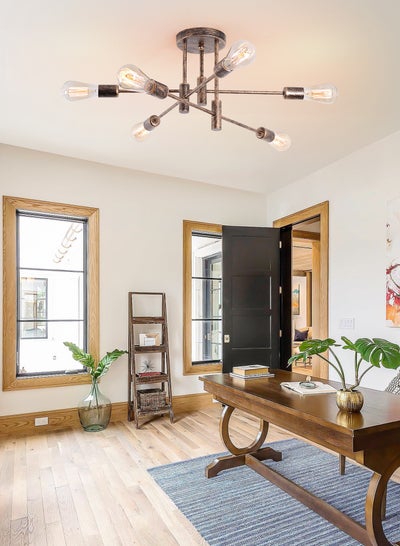 Bronze Ceiling Light Fixture, 6-Lights Semi Flush Mount Ceiling