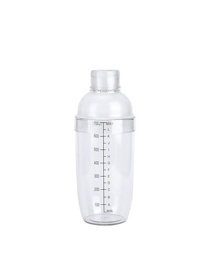 Buy Plastic Cocktail Shaker, Hand Drink Mixer Boba Tea Shaker Cup with Scales, Bar Tool Transparent 700ml in Egypt