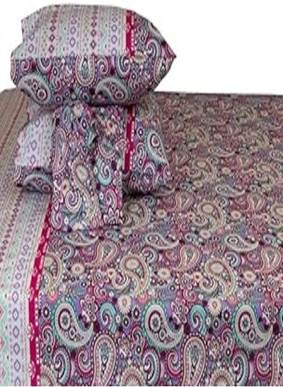 Buy Family Bed 1010 elastic Bed sheet 100% Cotton 4 pieces size 180 x 200 cm in Egypt