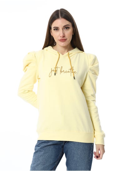 Buy WomenEmbroidery Melton sweat Shirt With Long Sleeves in Egypt