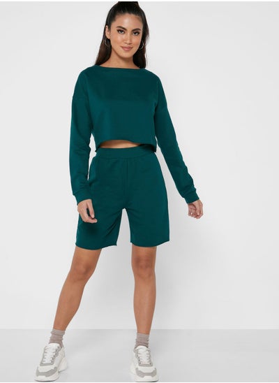 Buy Cropped Sweatshirt & Short Set in Saudi Arabia