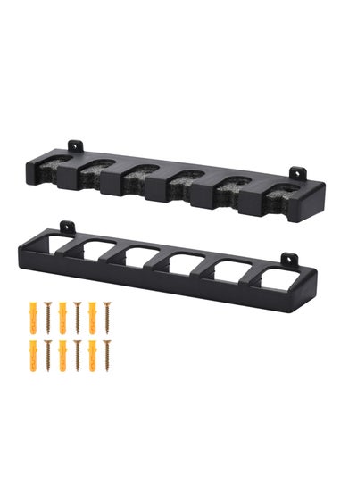 اشتري Fishing Rod Holders for Garage, Holds Up to 6 Rods or Combos,  Secure Storage Rods, Fishing Pole Rack, Organizer Wall Rod Holder, Heat & Impact Resistant, 2.6''x12.6''x3.1'' (Black) في الامارات