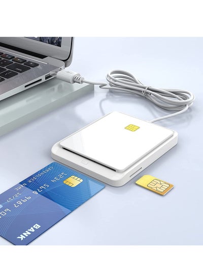 اشتري Smart Card SIM Card Smart Card Reader Dual Card Slot Design USB 2.0 Contact Hot-Plug Smart Card Reader Portable Military CAC Card Reader DOD Military USB Common Access Card Reader في الامارات