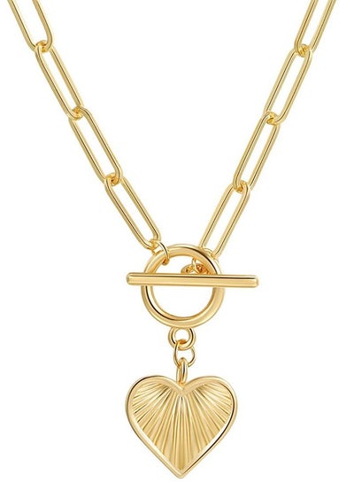 Buy Love Pendant Necklace For Women Beautiful Design 24K Gold Plated in UAE