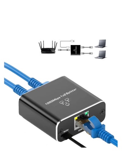 Buy Ethernet Splitter High Speed, 1000Mbps Ethernet Splitter 1 to 2 (2 Devices Simultaneous Networking), Gigabit Internet Splitter with USB Power Cable, LAN Splitter for Cat 5/5e/6/7/8 Cable in Saudi Arabia