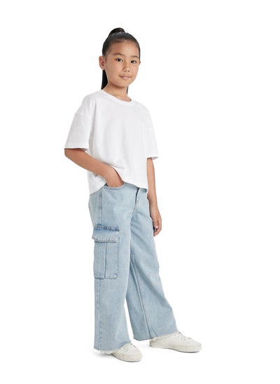 Buy Girl Wideleg Cargo Denim Trousers in Egypt