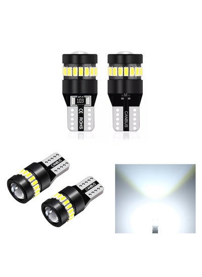 اشتري T10 Width Indicator Light, 2 PCS T10 LED Bulbs, 155 Lumens Super Bright Xenon White Light, for Side Marker and Width Lights.18SMD 3014 1SMD 3030 Chipset, 6500K, 12V Cross Flow Car Light في الامارات