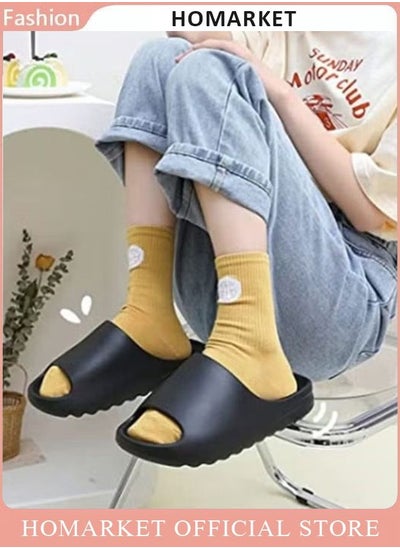 اشتري Slippers Men and Women Lightweight Summer Solid Color Couples Casual Indoor Home Bathroom Home Non-slip Shoes في الامارات