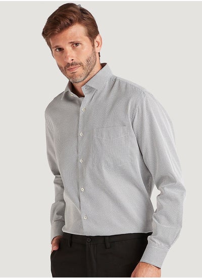 Buy Printed Button Down Shirt with Long Sleeves and Chest Pocket in Egypt