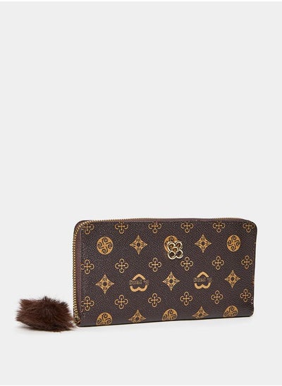 اشتري Monogram Print Wallet with Pompom في السعودية