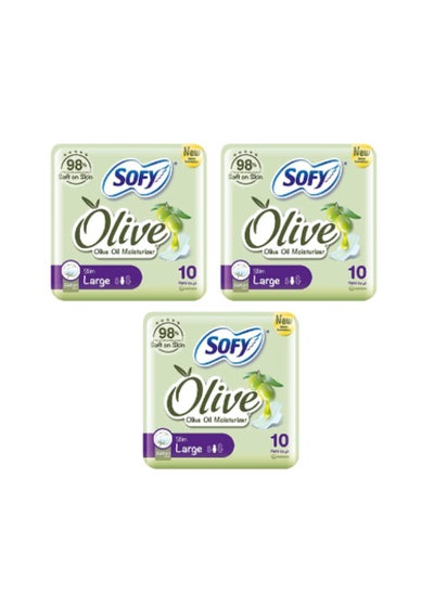 Buy Sofy Olive Pads 10X3 30PCS in UAE