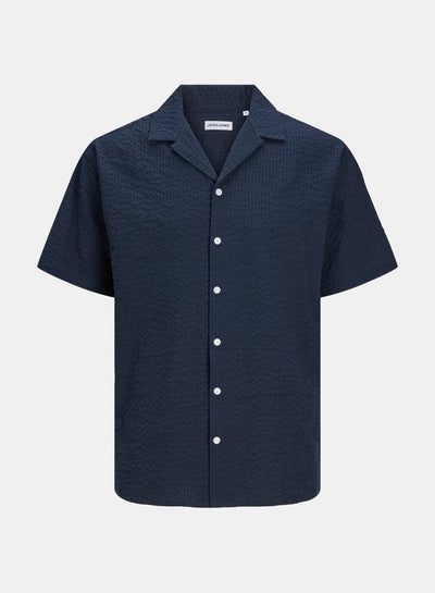 Buy Relaxed Fit Seersucker Shirt with Buttons in Saudi Arabia