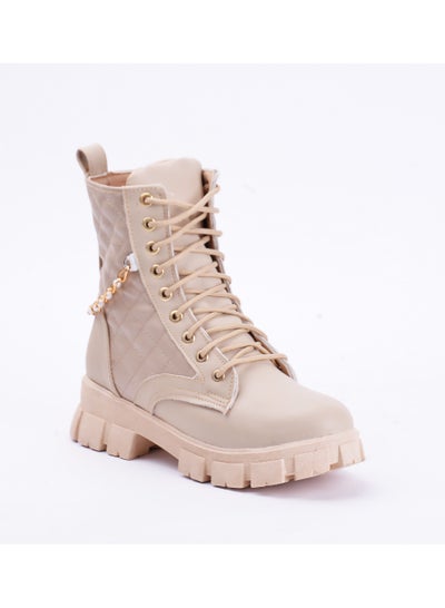 Buy High Quality Half Boot Cabotone Leather Zipper-Beige in Egypt