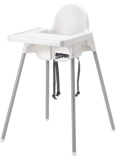 Buy High Chair For Children With Tray - White × Gray Color in Egypt