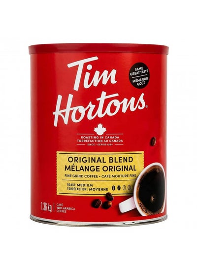 اشتري Tim Hortons 100% Arabica Medium Roast Original Blend Ground Coffee, 48 Ounces, 3 Pound Can, Imported from Canada في الامارات