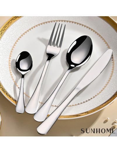 Buy SUNHOME 24-Piece Stainless Steel Cutlery Set Silver in Saudi Arabia