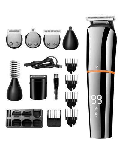 Buy Beard Trimmer, Hair Clippers for Men, Body Mustache Nose Hair Groomer, Cordless Precision Hair Trimmer 6 in 1 Grooming Kit Waterproof USB Rechargeable and LED Display in UAE