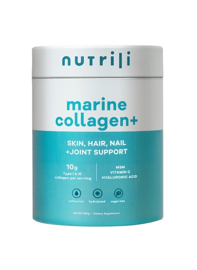 Buy Marine Collagen Plus 10g X 25 Servings MSM, Hyaluronic Acid And Vitamin C - 280G in UAE