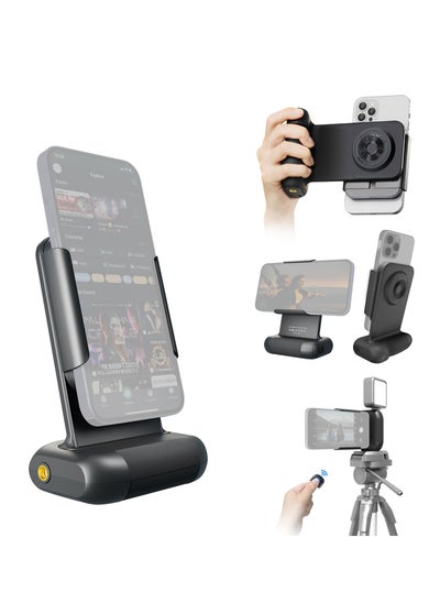 Buy New mobile phone camera aid Bluetooth remote control comfortable camera handle rotatable bracket (black) in Saudi Arabia