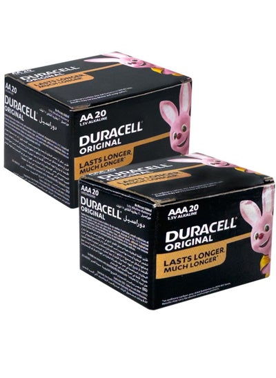 Buy Pack of 2 Boxes Original AA and AAA 1.5V Alkaline Battery in UAE