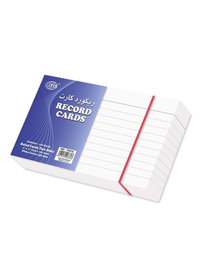 اشتري FIS Ruled Record Card White 240 gsm, 5 x 3 inch Pack of 100 pieces - FSIC53 في الامارات