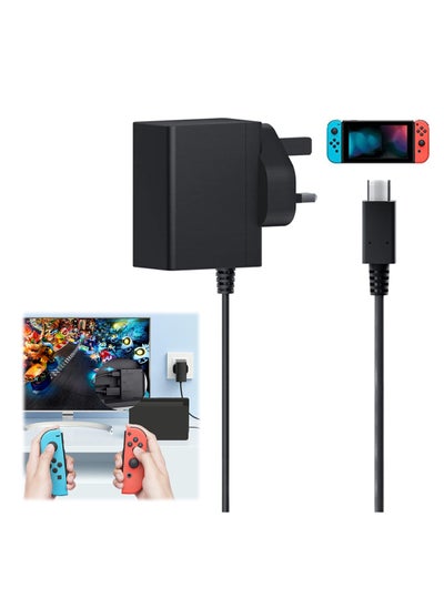 اشتري High-Speed Charger for Nintendo Switch - for Dock/OLED/Lite/Pro Controller - Fast Wall Charger with Type C Cable - Supports TV Mode - 15V 2.6A Output - Efficient Gaming Power Supply (1.5 M) في السعودية