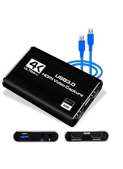 Buy Portable HDMI & USB 3.0 Video Capture Adapter - 4K & 1080p - For Game Streaming, Live Broadcasting, Video Recording in Egypt