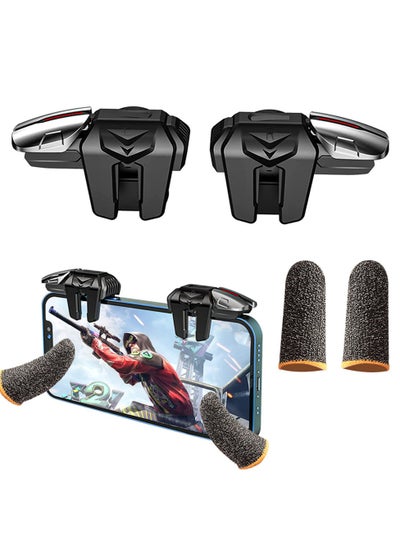 Buy TLAXCA Mobile Game Controller Trigger, 6 Finger Game Trigger, Sensitive Shoot Target&Metal Buttons for PUBG/Fortnite/Call of Duty/Rules of Survival and many other games(include 2pcs Finger Sleeves) in UAE