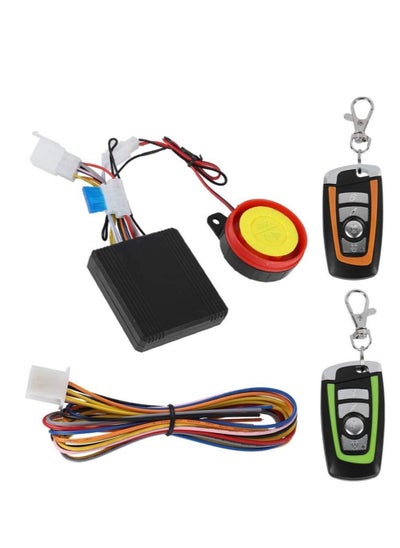 Buy Universal 12V Motorcycle Anti-Theft Security Alarm System Motorcycle Wireless Alarm System with 2 Remote Control Engine Start Remote Control Key Fob in UAE