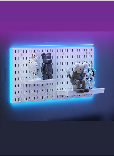 Buy Pegboard Kit and Accessories 2 Panel Pegboard Wall Organizer and Storage for Office, Home, and Gaming Office Desk Wall Organizer and Pegboard Display White Peg Board Kit in UAE