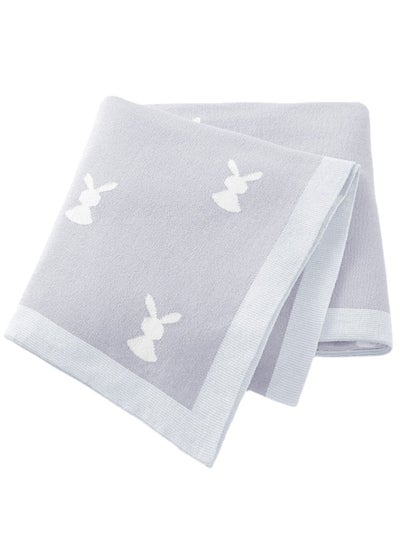 Buy Star Babies - Baby Cotton Knitted Blanket, Grey Size: 80x100cm in UAE