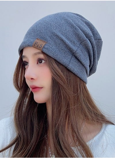 اشتري Slouchy Beanie Hat Baggy Skull Sleep Cap Thin Hip-hop Soft Stretch Knit Sleeping Hat Headwear Head Wrap Cap for  Women Dark Blue في الامارات