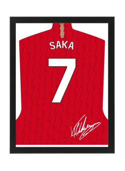 Buy Bukayo Saka Arsenal Autographed Jersey Poster with Frame 30x40cm in UAE