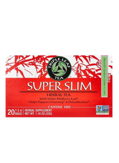 Buy Triple Leaf Tea Super Slim Herbal Tea Caffeine Free 20 Tea Bags 1.16oz 33g in UAE