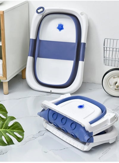 Buy Baby Bathtub  Household  Large Size  Foldable  Toddler Baby  Infant Bathtub Blue in Saudi Arabia