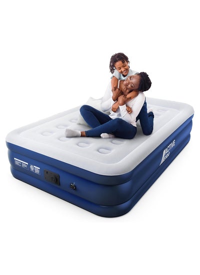 Buy Inflatable Mattress - Premium Double Size Air Mattress With a Built-in Electric Pump and Pillow 137 x 195 x 38.5cm in UAE