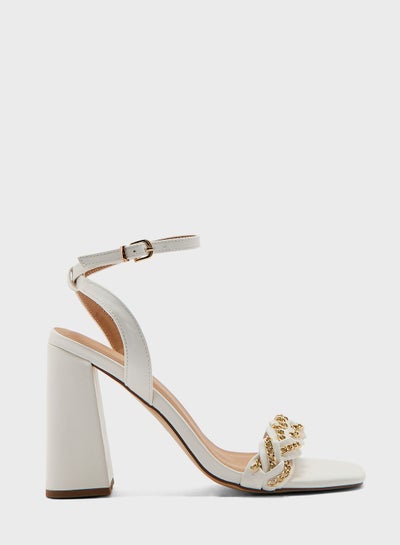 Buy Strappy Chain Detail Up Heeled Sandals in Saudi Arabia