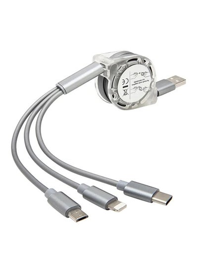 Buy 3 In 1 USB Charging Cable Silver in Saudi Arabia