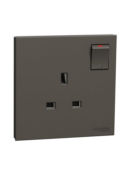 Buy Schneider Electric Avataron C Switched Socket E8715_DG, 1 Gang, 13A Dark Grey 250 V in UAE