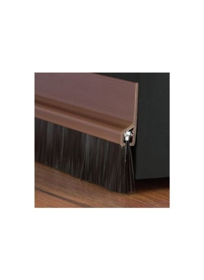 اشتري Self Adhesive Door Bottom Seal Brush Brown 90Cm With Sticker Under Door Seal For Exterior/Interior Doors Door Seal Sound Proof Under Door Draft Blocker Dust And Noise Repellent في الامارات