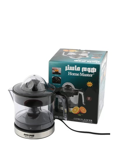 Buy Classic electric citrus juicer with a capacity of 750 ml transparent black color, code HM-223 in Saudi Arabia