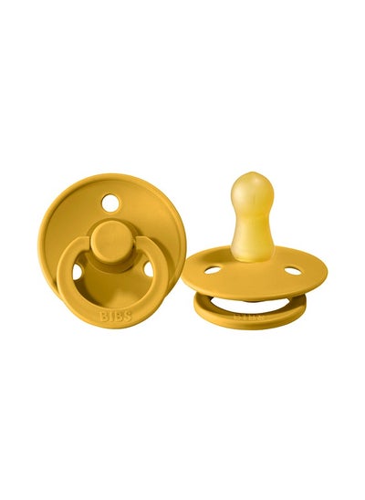 اشتري BIBS Baby Pacifiers Two Sizes, 0-18 Months , 1-piece - Mustard في السعودية