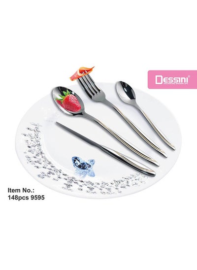 Buy Dessini 148Pcs Cutlery Set Silver/Gold in UAE